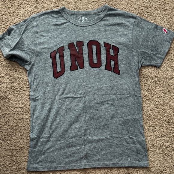 league91 Tops - League Gray Tee with Maroon UNOH Design